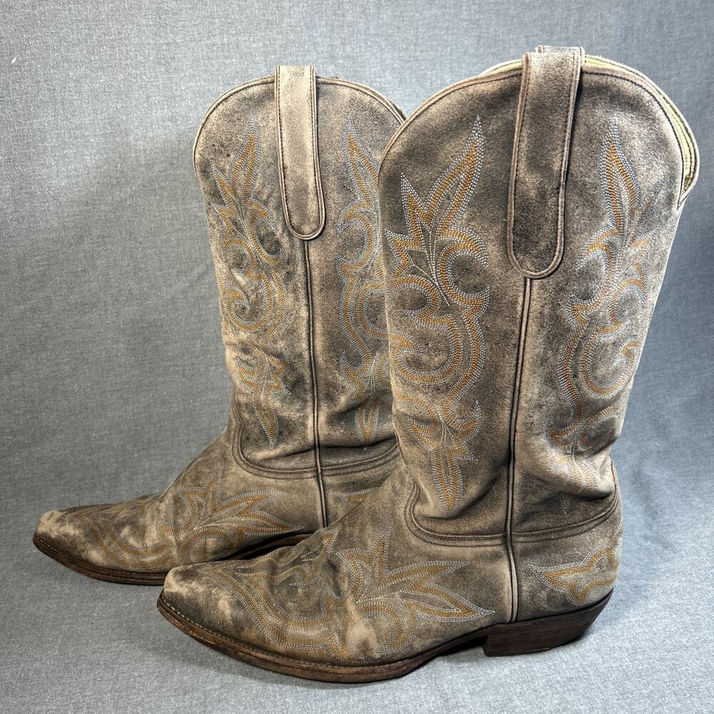 Old Gringo Cowboy Boots Mens 11 D Distressed Brown Leather Embroidered 2308